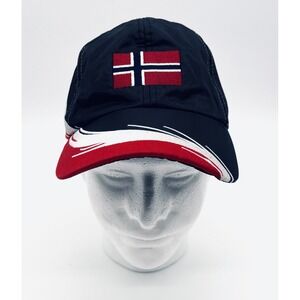 Rokk Nylon Norwegian Baseball Cap Red Black Norway Flag Embroidery Hat Mens OS